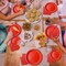 Red Party Supplies Set Include Red Paper Plates and Napkins party supplies,Severs 25 Guests Red Dessert Plates